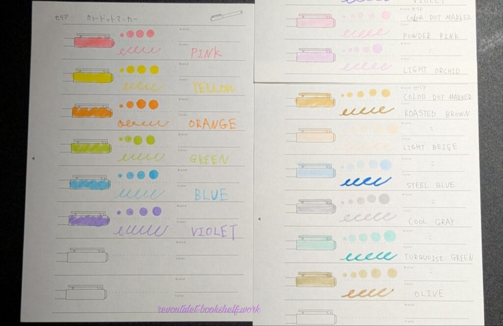 セリアのドットペンを試し書きした画像